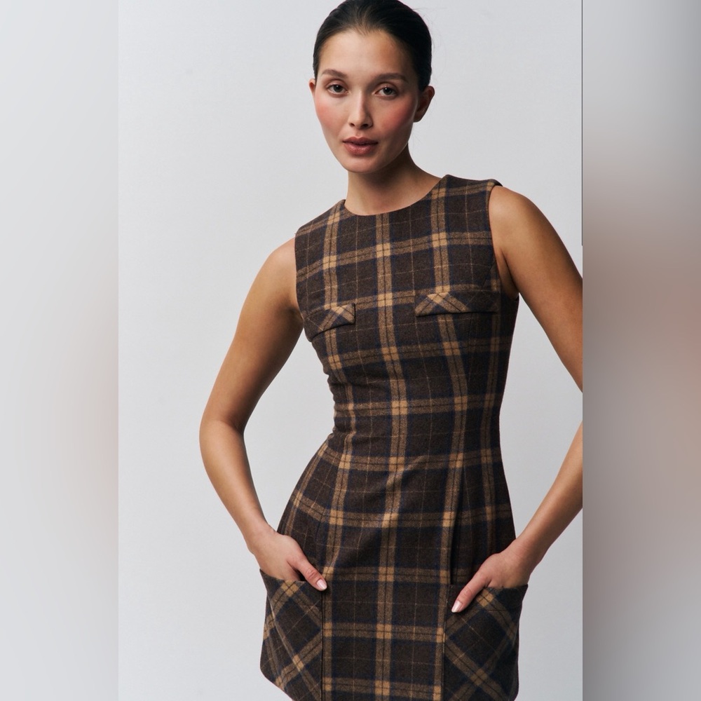 🤎 Guizio Rowan Tartan Mini Dress – Size M – NEW – SOLD OUT
